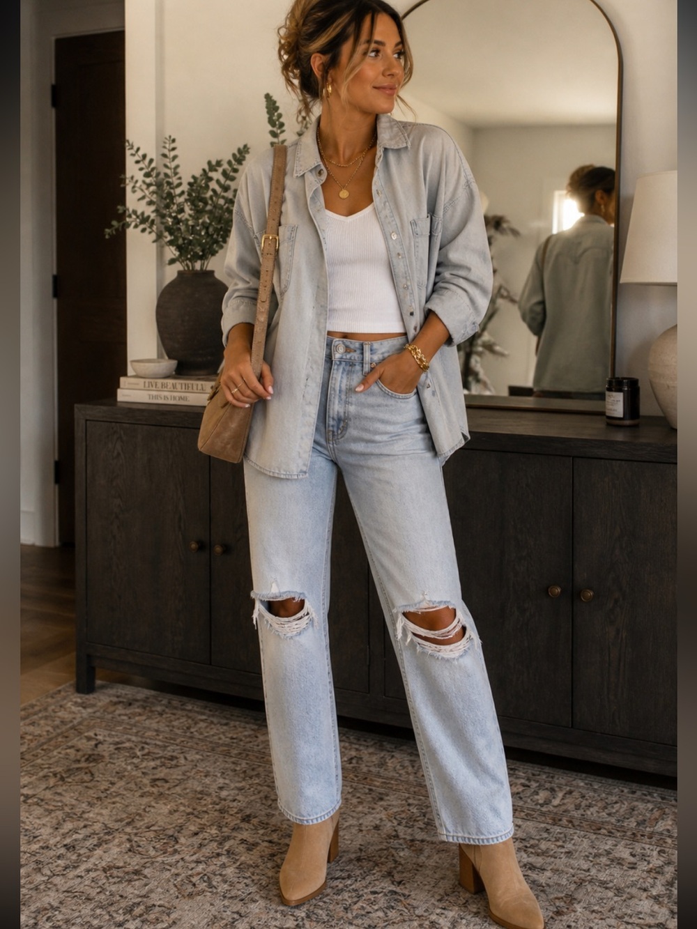 Levi denim button up